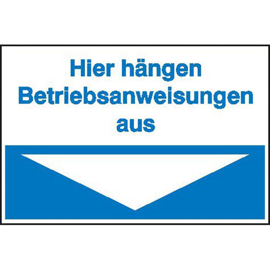 Betriebsanweisungen Hinweisschild aus Kunststoff (blau) - 30x20 cm | Maschinen-Hinweisschild