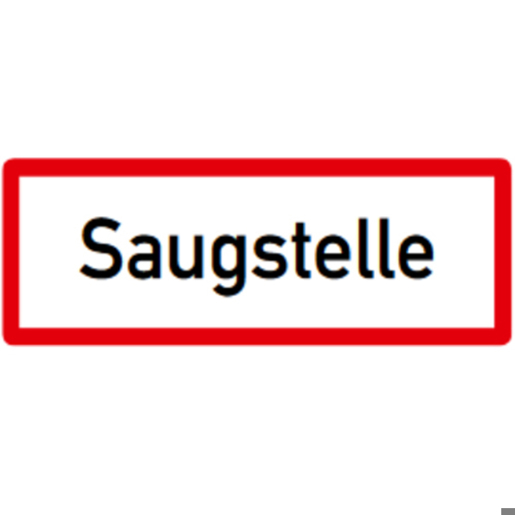Hinweisschild Saugstelle 210 x 594 mm - RA2 - Flachform 2 mm | Feuerwehrzeichen DIN 4066