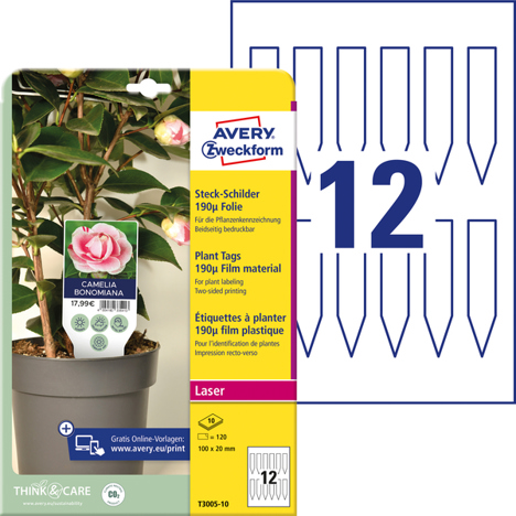 Steck-Schilder A4 - 100 x 20 mm | 120 Stück (10 Bögen)
