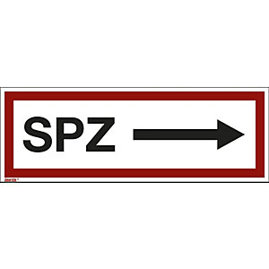 Brandschutzkennzeichen SPZ rechtsweisend für die Feuerwehr | Pfeil nach rechts | 10 Stück | Langnachleuchtend | Kunststoff | LxH 297 x 105 mm