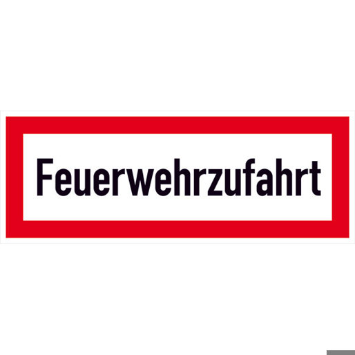 Alu Feuerwehrzufahrt Hinweisschild - Brandschutz - DIN 4066-D1 - 42x14,8 cm, geprägt