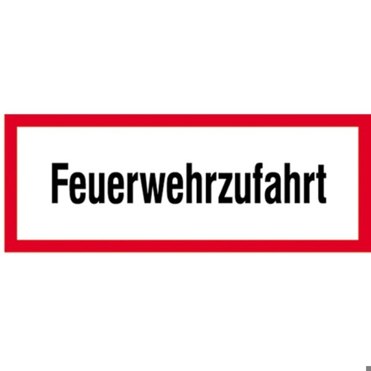 Feuerwehrzeichen DIN 4066 - Hinweisschild Feuerwehrzufahrt - 105 x 297 mm - RA2 - Flachform 2 mm