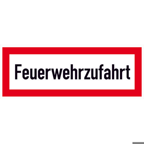 Feuerwehrzufahrt Hinweisschild Brandschutz - Aluminium Reflexion - Größe 59,4 x 21 cm - DIN 4066-D1