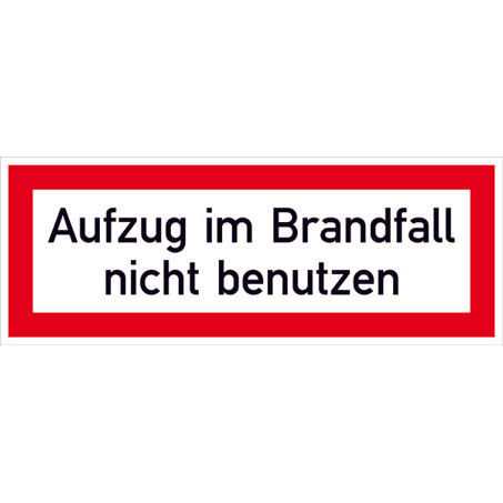 Hinweisschild Brandschutz - Aufzug im Brandfall nicht benutzen, 3M reflektierend, 29,7 x 10,5 cm, DIN 4066-D1