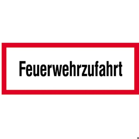 Feuerwehrzufahrt Hinweisschild - 210 x 594 mm - RA1 - Flachform 2 mm