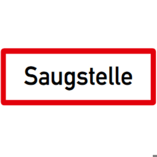 Feuerwehrzeichen DIN 4066: Hinweisschild Saugstelle - 105 x 297 mm - Flachform 2 mm