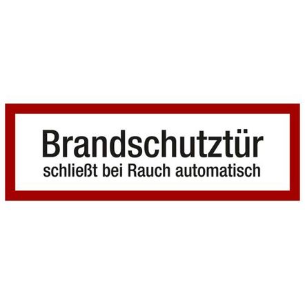Brandschutzschild "Brandschutztür Rauch" – DIN 4066 | 297 x 105 mm | 10 Stück
