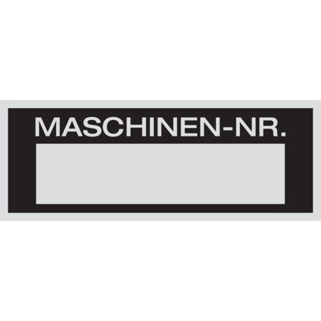 Maschinenkennzeichnung - Maschinen-Nr. - 25 Stück - 80x30x0.5 mm Aluminium Blank