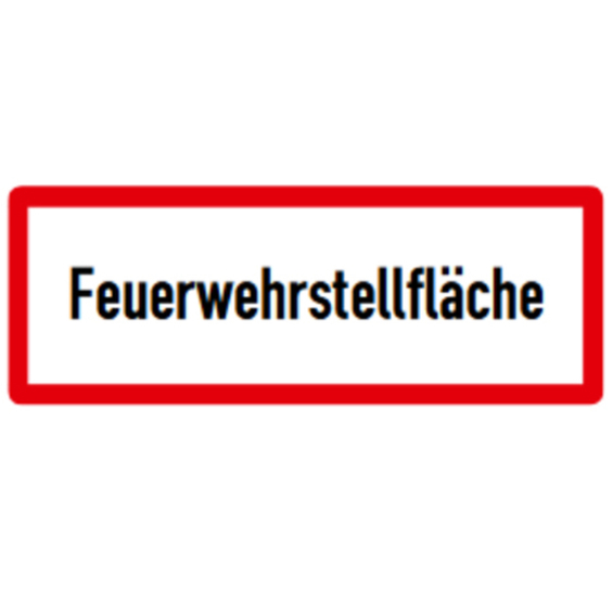 Feuerweh Hinweisschild - Stellfläche - 74 x 210 mm - RA1 - Flachform 2 mm