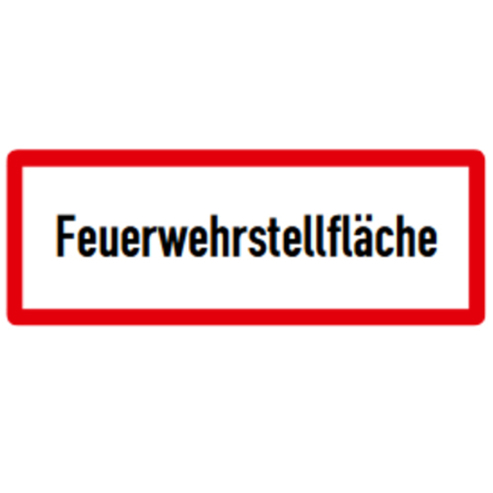 Feuerwehrstellfläche Hinweisschild - 148 x 420 mm - RA1 - Flachform 2 mm - DIN 4066