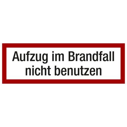 Brandschutzschild "Aufzug nicht benutzen" - DIN 4066 - Folie - 148 x 52 mm - 10 Stück