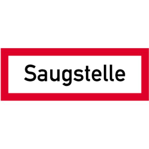 Reflektierendes Aluminium-Schild Saugstelle - 297x105 mm | Feuerwehrzeichen DIN 4066