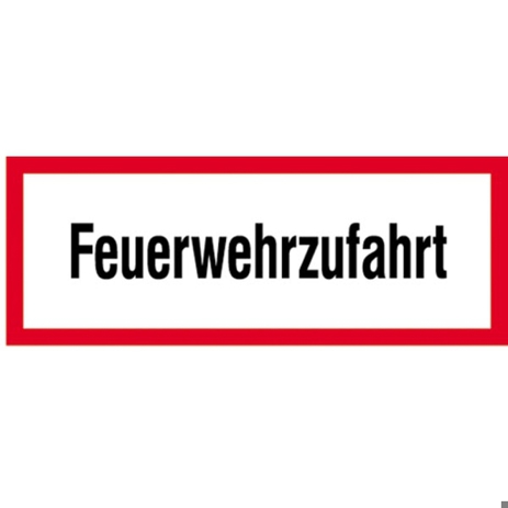 Feuerwehrzeichen DIN 4066 - Hinweisschild Feuerwehrzufahrt (210 x 594 mm) - Flachform 2 mm