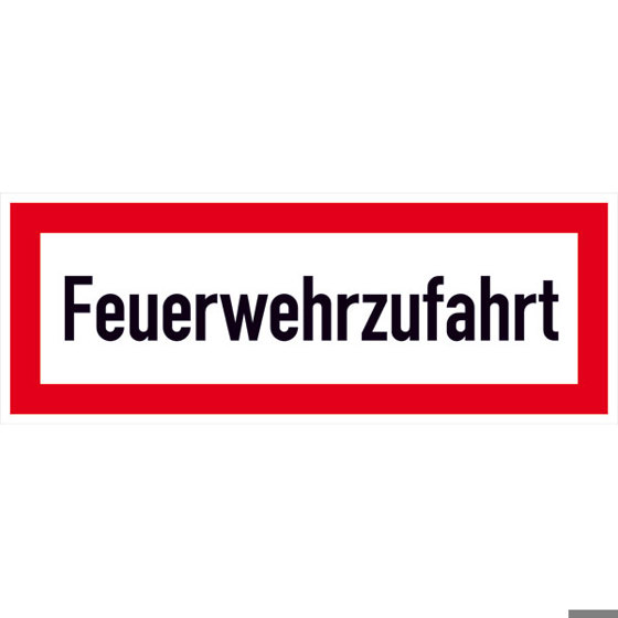 Hinweisschild Feuerwehrzufahrt - Alu geprägt | 59,4 x 21 cm | DIN 4066-D1