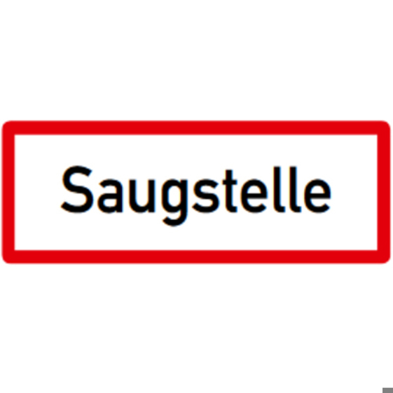 Feuerwehrzeichen Saugstelle DIN 4066 - Flachform 3 mm, 210 x 594 mm