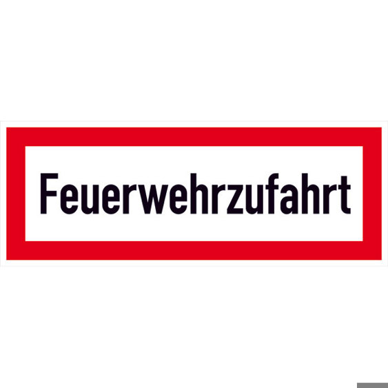 Feuerwehrzufahrt Hinweisschild - Brandschutz Alu 2mm | 59,4 x 21,0 cm | DIN 4066-D1