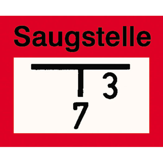 Alu Hinweisschild Saugstelle zur Entnahme von Löschwasser | Brandschutz | 25x20 cm DIN 4066 (B3)
