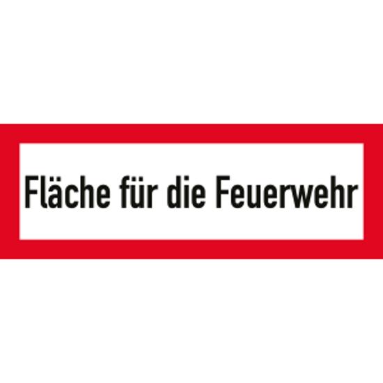 Alu Feuerwehrschild - Fläche für die Feuerwehr - 594x210 mm - DIN 4066